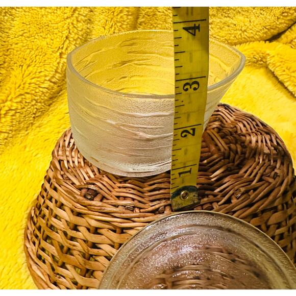 MCM Mid Century Birch Wood Patterned Glass Sugar container with Lid home decor - Picture 8 of 8